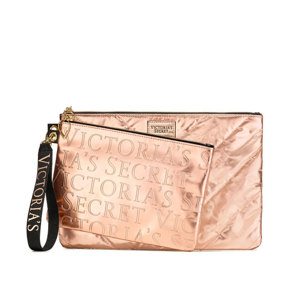 VICTORIA'S SECRET Metallic Rose Gold Clutch Set